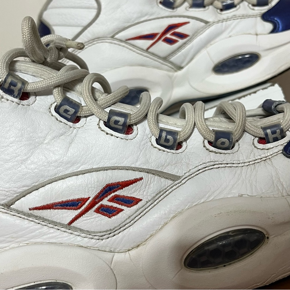 Reebok Question Mid White Pearlized Blue Toe - Allen Iverson - Size 11 GX0227 - Picture 3 of 15